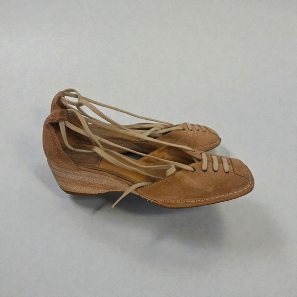 Women's Unbranded Brown Beige Suede Espadrilles - Picture 3 of 3